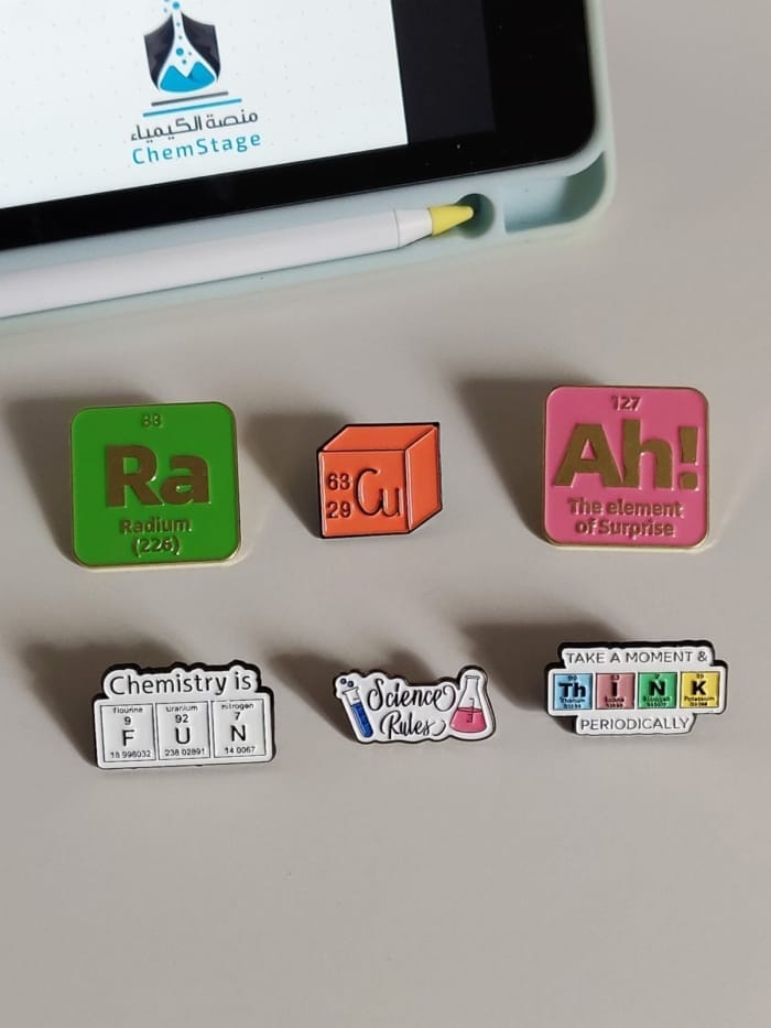 Chemical Symbols and Phrases Brooches