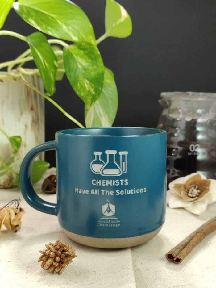 Engraved Ceramic Cup with Chemical Design - Image 2