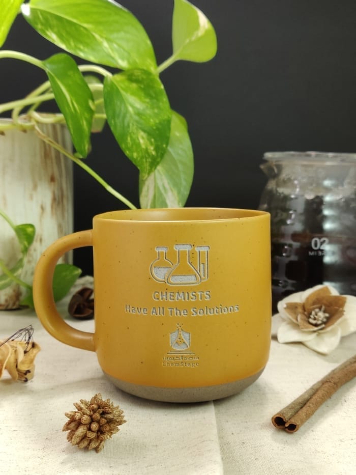 Engraved Ceramic Cup with Chemical Design - Image 3